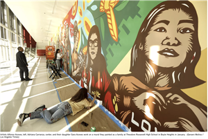 Photo from Los Angeles Times Article on Roosevelt HS Mural